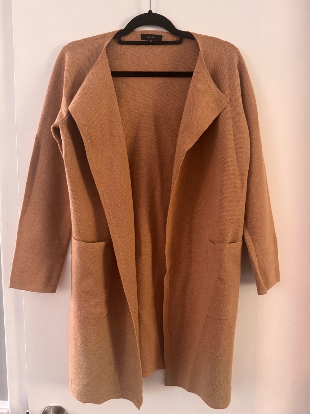 J. Crew Tan Open-Front Long Cardigan